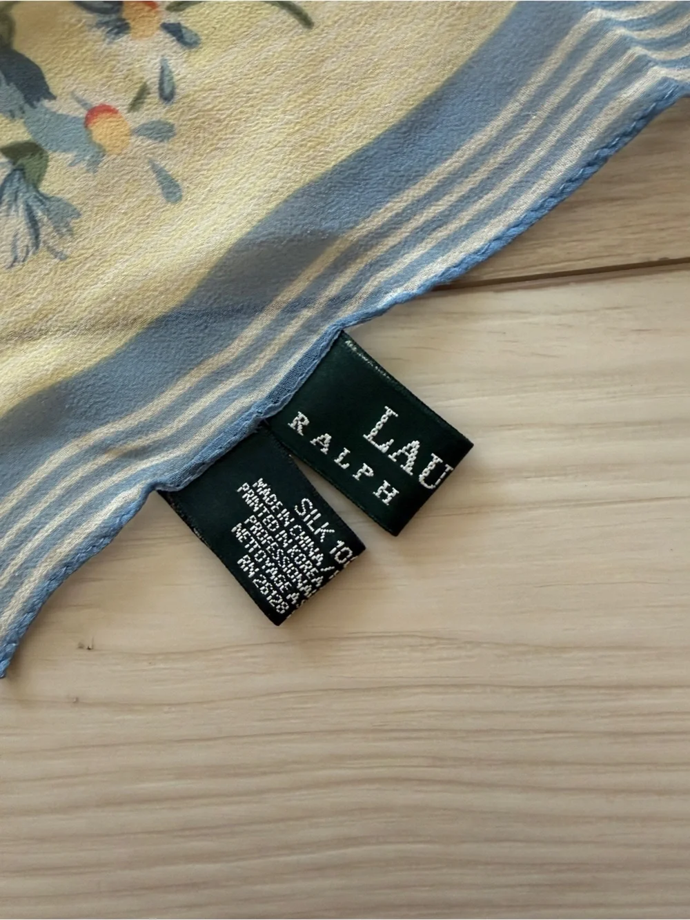 Ralph Lauren Yellow Floral Throw with Blue Border